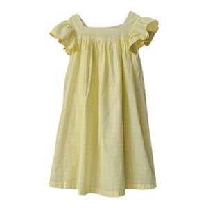 Tucker + Tate Girl's Gingham Dress Size 8 Yellow White Lined Ruffles